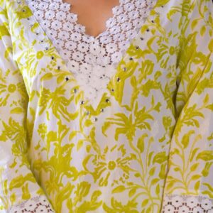 Spring Glow Lime Printed Cotton Kurta Set - Image 6