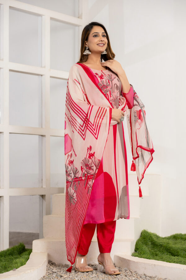 Scarlet Bloom Embroidered Kurta Set
