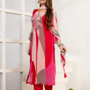 Scarlet Bloom Embroidered Kurta Set - Image 4