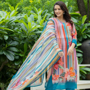 Tropical Radiance Printed Kurta Set - Image 11