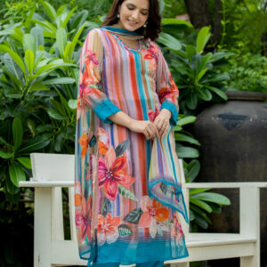 Tropical Radiance Printed Kurta Set - Image 7