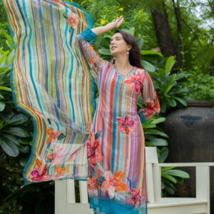 Tropical Radiance Printed Kurta Set - Image 6
