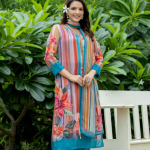Tropical Radiance Printed Kurta Set - Image 12