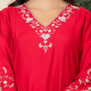 Cherry Bloom Embroidered Anarkali Set - Image 3