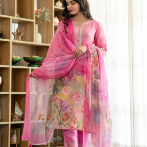 Blush Bloom Embroidered Kurta Set