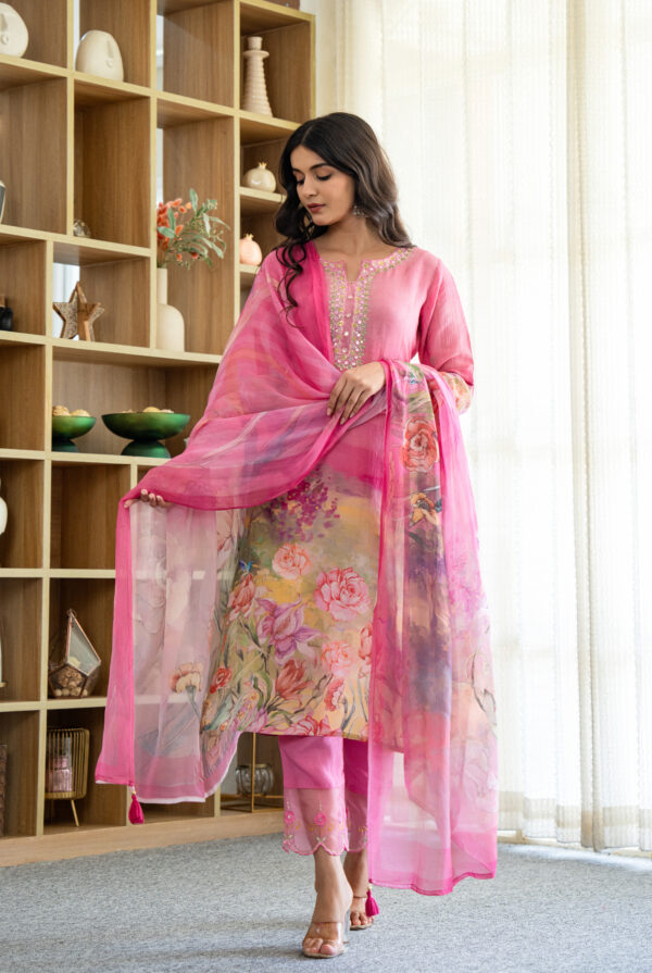 Blush Bloom Embroidered Kurta Set
