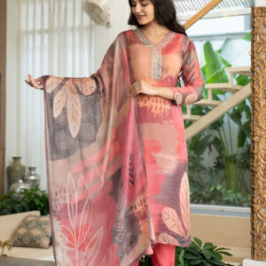 Blush Abstract Printed Kurta Set