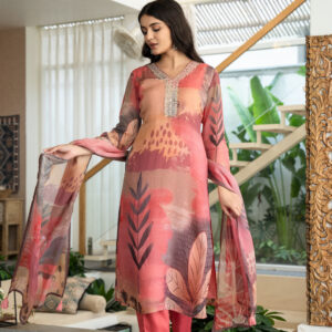 Blush Abstract Printed Kurta Set - Image 8
