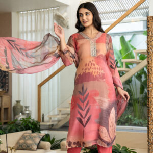 Blush Abstract Printed Kurta Set - Image 7