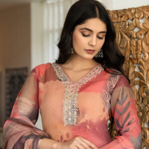 Blush Abstract Printed Kurta Set - Image 4