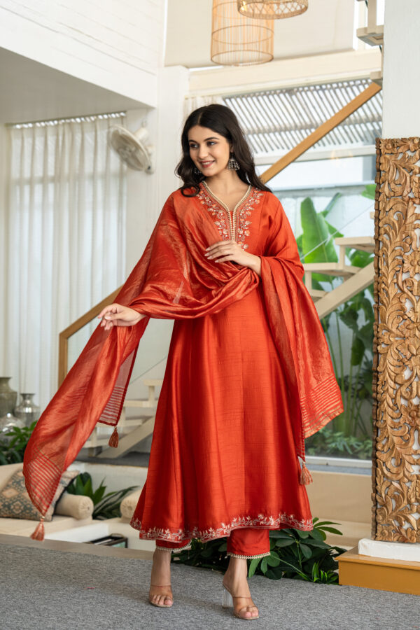 Sunset Embroidered Anarkali Set
