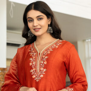 Sunset Embroidered Anarkali Set - Image 6
