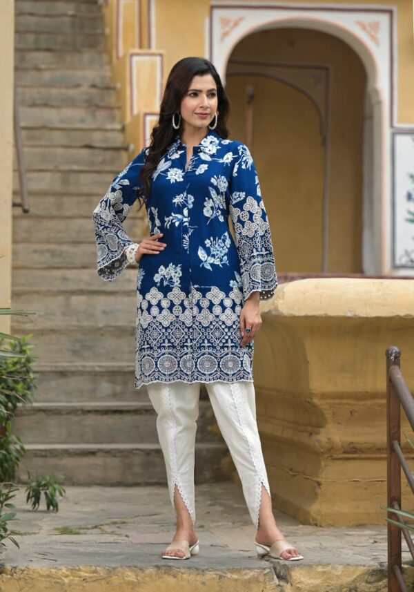 Indigo Printed Kurta with Patiala Pants
