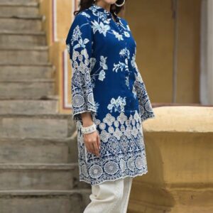 Indigo Printed Kurta with Patiala Pants - Image 2