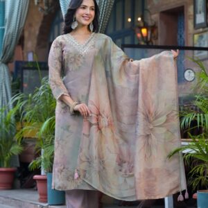 Misty Floral Elegance Kurta Set