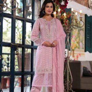 Blush Elegance Embroidered Kurta Set - Image 3