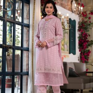 Blush Elegance Embroidered Kurta Set - Image 2