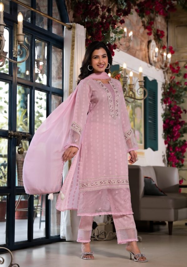 Blush Elegance Embroidered Kurta Set
