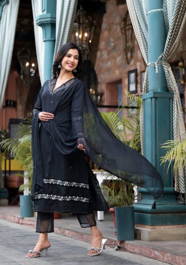 Midnight Elegance Black Kurta Set