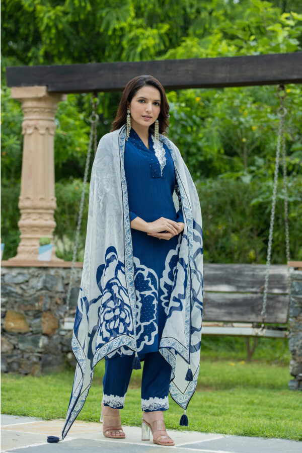 Midnight Bloom Embroidered Kurta Set