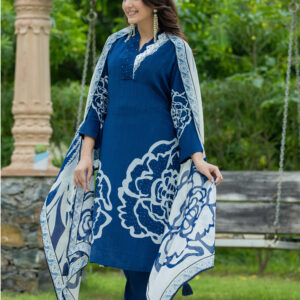 Midnight Bloom Embroidered Kurta Set - Image 3