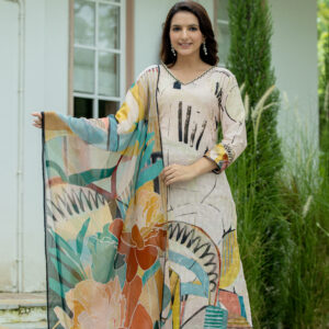 Earthy Canvas Abstract Kurta Set