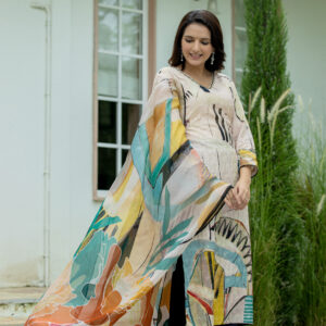 Earthy Canvas Abstract Kurta Set - Image 4