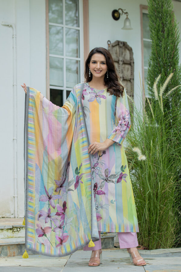 Pastel Harmony Embroidered Kurta Set