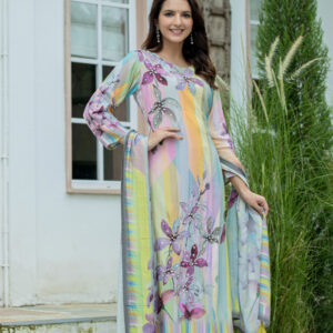 Pastel Harmony Embroidered Kurta Set - Image 7