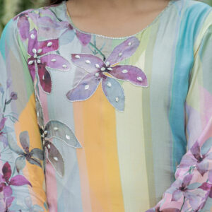 Pastel Harmony Embroidered Kurta Set - Image 3