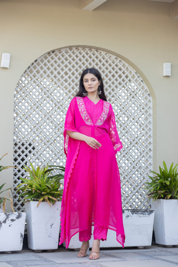 Fuchsia Luxe Cape Set