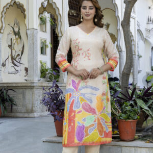 Ivory Bloom Handcrafted Kurta Set - Image 8
