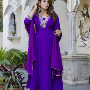 Royal Amethyst Anarkali Set - Image 6