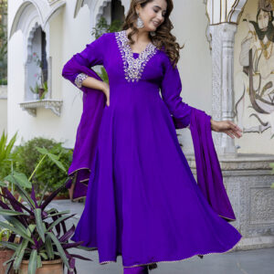 Royal Amethyst Anarkali Set - Image 5