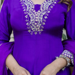 Royal Amethyst Anarkali Set - Image 9