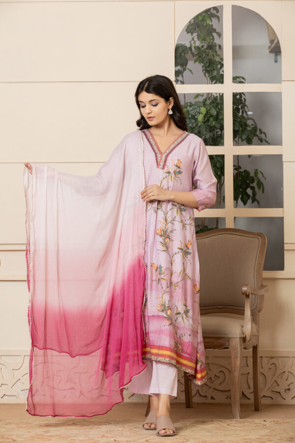 Blush Bloom Embroidered Kurta Set