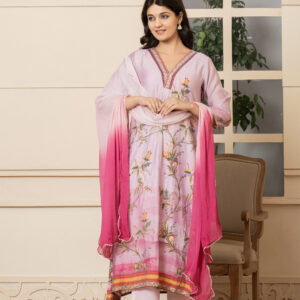 Blush Bloom Embroidered Kurta Set - Image 6