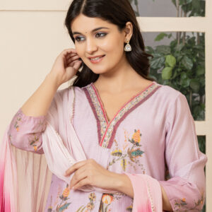 Blush Bloom Embroidered Kurta Set - Image 5
