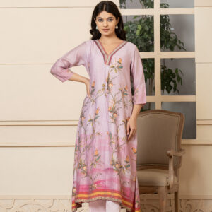 Blush Bloom Embroidered Kurta Set - Image 2