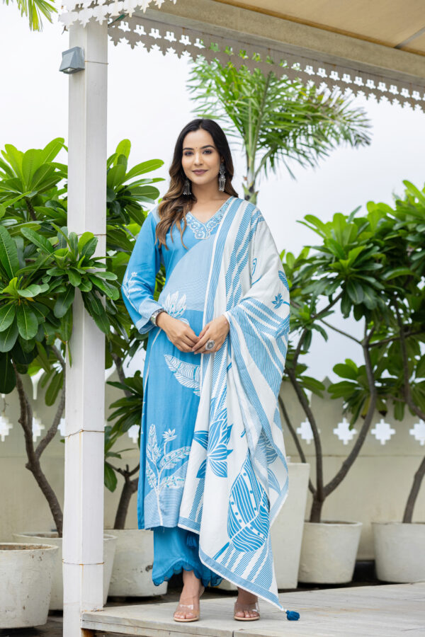 Azure Breeze Embroidered Kurta Set