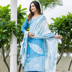 Azure Breeze Embroidered Kurta Set - Image 7