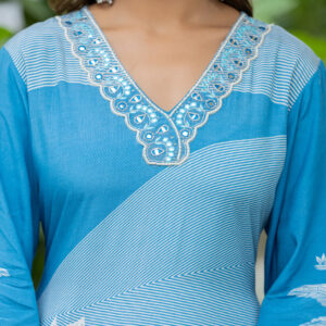 Azure Breeze Embroidered Kurta Set - Image 2