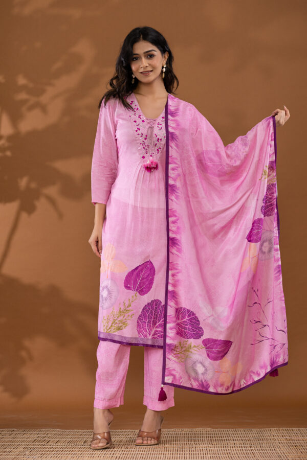 Blush Petal Embroidered Kurta Set