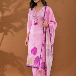 Blush Petal Embroidered Kurta Set - Image 5