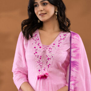 Blush Petal Embroidered Kurta Set - Image 2