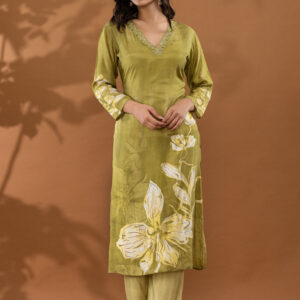 Olive Grace Embroidered Kurta Set - Image 6
