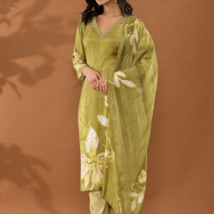 Olive Grace Embroidered Kurta Set