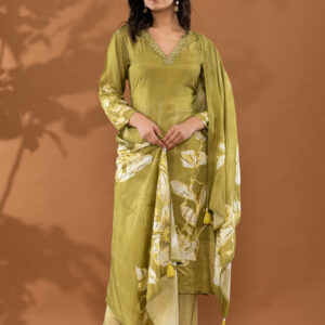 Olive Grace Embroidered Kurta Set - Image 3