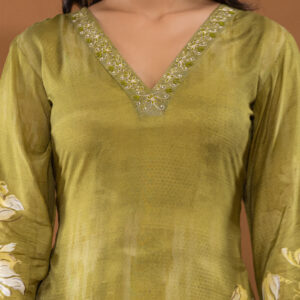 Olive Grace Embroidered Kurta Set - Image 8