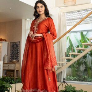 Ember Glow Anarkali Set - Image 6